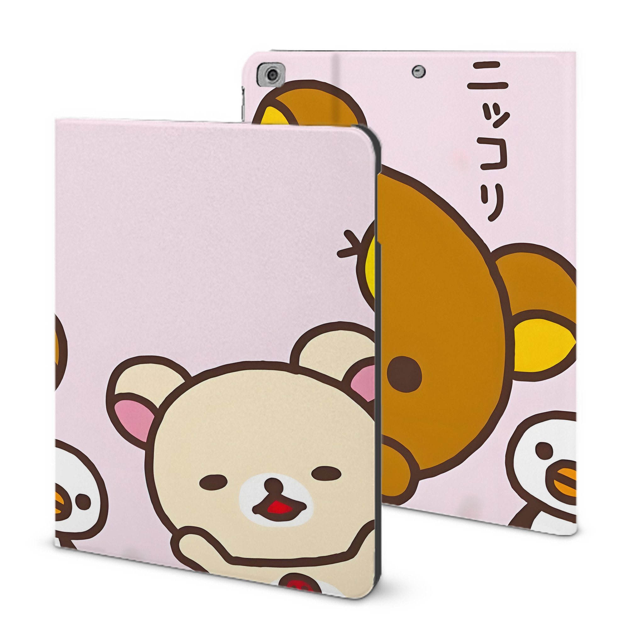 （画像用） リラックマ リラックマ キイロイトリ Rilakkuma Korilakkuma Kiiroitori IPad ケース ブック型 PUレザー TPU 耐衝撃 軽量 薄型 ペン収納なし 全面保護 IPad 各モデル対応